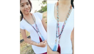 glass beads tassels necklaces handmade with ganitri